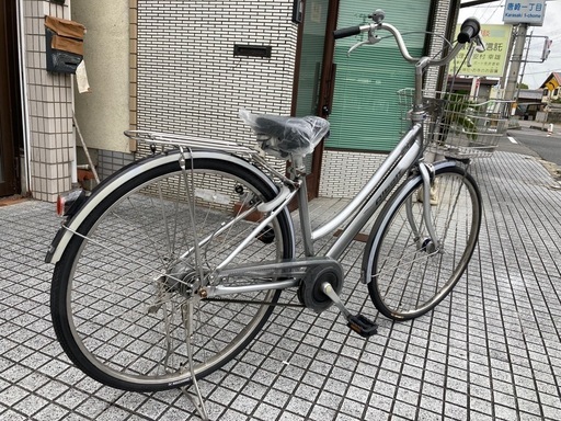 【27インチ自転車】アルベルト　内装5段変速　LEDオートライト　ベルト駆動❗️前後タイヤ、サドル新品❗️リヤキャリア、両立スタンド付