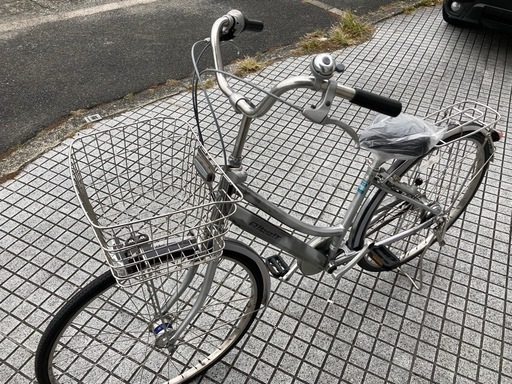 【27インチ自転車】アルベルト　内装5段変速　LEDオートライト　ベルト駆動❗️前後タイヤ、サドル新品❗️リヤキャリア、両立スタンド付