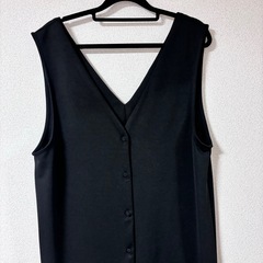 前後2way 　ジャンパースカート　黒　ロングの画像