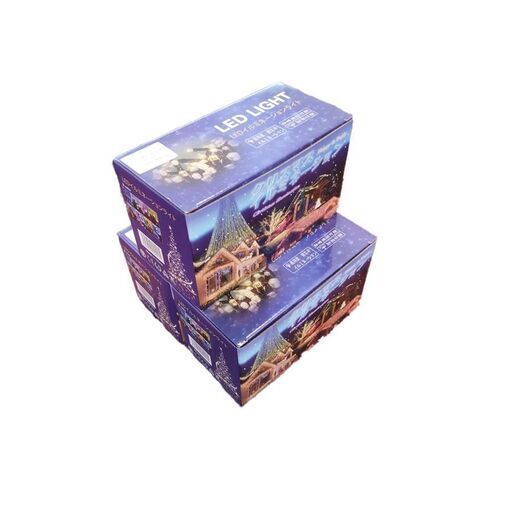 ③新品【3個セットでお得】黒コード イルミネーション つらら　ホワイト 5m 120球