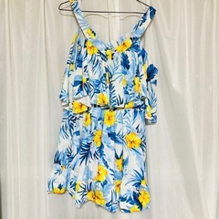 花柄 ワンピース 水着 大きいサイズ 体型カバーワイヤー入り 5XL 19号の画像