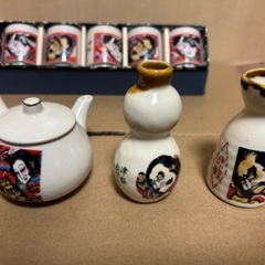 津軽ねぶた　陶器製　湯呑み・急須・お猪口・徳利の画像