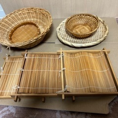 竹細工ザル　木工細工ザル　【ざる蕎麦等に使えます】