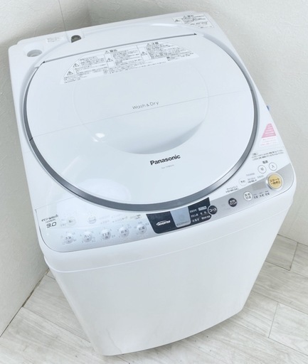 (送料無料) 洗濯・乾燥機 洗8kg 乾4.5kg 温風で完全に乾かす エコナビ 洗うたび槽洗浄 Panasonic ⑤