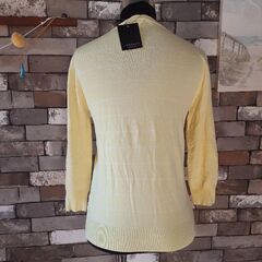 エスプリミュール　黄色　白　ボーダー　ニット　リボン　長袖の画像