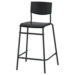 IKEA イケア バースツール 背もたれ付き ブラック チェア