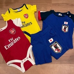 【Q】サッカーロンパースセット80cm
