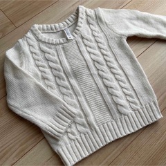 95cm 長袖ニット ベビー服 白