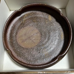 【美品】備前焼 作家物 /胡麻焼陶正園、木村陶峰 平鉢