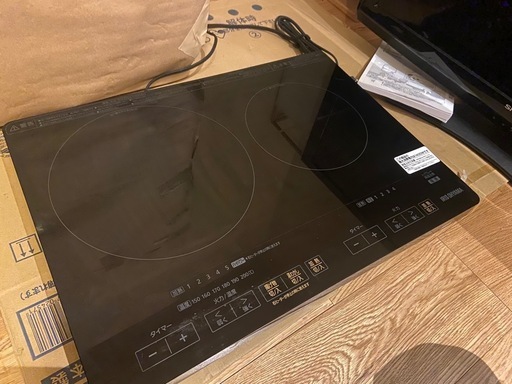 【動作品】良品 IRIS OHYAMA アイリスオーヤマ IHクッキングヒーター IHコンロ IHC-WKG2-B 2021年 ブラック