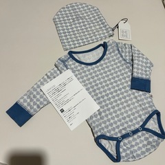 【着画あり】オーガニックコットンロンパース＆帽子セット☆サイズ60