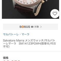 ビックフェイスSalvatore Marra メンズウォッチ/サルバトーレマーラ　SM14123PGWHの画像