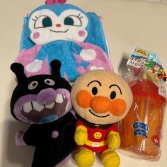 アンパンマン　こきんちゃんタオル　ドンきんちゃんストローカップ