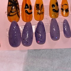ハロウィンネイルチップハンドメイド