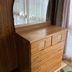 大型円形鏡付きドレッサー　サイズ追記