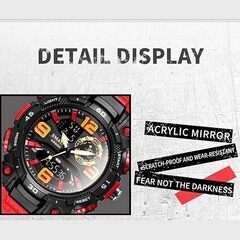新品　大型文字盤の多機能デジタルウォッチ、LEDバックライト付き、アナログデジタル表示のアウトドア防水ミリタリー 腕時計の画像