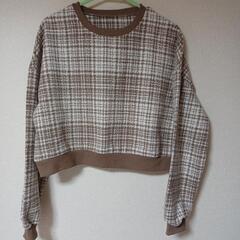 ショート丈 トップス ベージュ L