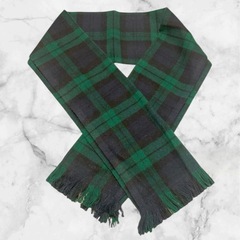 マフラー　グリーン　チェック　２点セットの画像