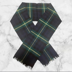 マフラー　グリーン　チェック　２点セットの画像