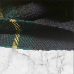 マフラー　グリーン　チェック　２点セットの画像