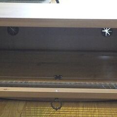 テレビ台 幅90㎝ 木製 フラップ扉 テレビボード TV台 ブラウン 西岡店の画像