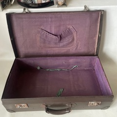 トランク 旅行鞄 カバン 鞄 こげ茶色 大型トランク 店舗什器 オブジェ レトロ アンティーク 中古品の画像