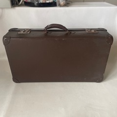 トランク 旅行鞄 カバン 鞄 こげ茶色 大型トランク 店舗什器 オブジェ レトロ アンティーク 中古品の画像