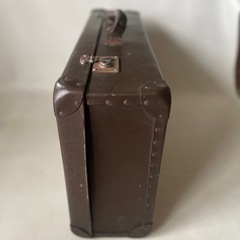 トランク 旅行鞄 カバン 鞄 こげ茶色 大型トランク 店舗什器 オブジェ レトロ アンティーク 中古品の画像