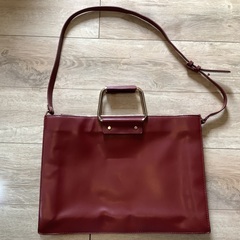 ZARA TRAFALUC ザラ 革ショルダーバッグ 手提げ 2way 赤　レッドの画像