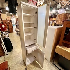 《売約済》【池上店】 NITORI ニトリ スリム 食器棚 幅40cm すき間 家具 キッチン収納 カップボード 白 白物家具 スキマ 🚚運搬無料エリア有 / 大田区 リサイクルショップ ランバールーム 池上店 ◀︎ 池上駅 大森駅 蒲田駅 最寄りの画像