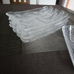 5枚セット　ガラスプレート　長皿　刺身皿　お造り皿　角皿　居酒屋　食器の画像