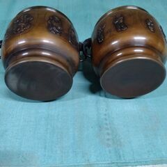 火鉢２個セット　時代物　真鍮・銅製？　アンティークの画像