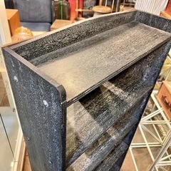 【ジモティ限定価格！】【武蔵小山店】  古書棚　書棚　棚　オープンラック　ラック　木製　黒　レトロ　本棚　検　家具 収納家具 ビンテージ　昭和レトロ　シェルフの画像