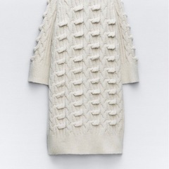 新品未使用】ZARA  テクスチャーニットコートの画像