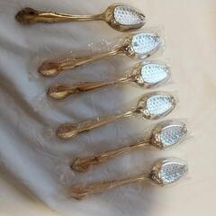 昭和レトロ 先割れイチゴスプーン6本 メッキの画像