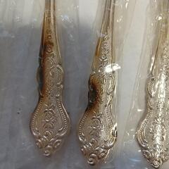 昭和レトロ 先割れイチゴスプーン6本 メッキの画像