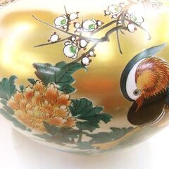 花瓶 壺 置物 花器 九谷錦峰 九谷焼 花鳥柄 中古 札幌市厚別区 厚別店の画像