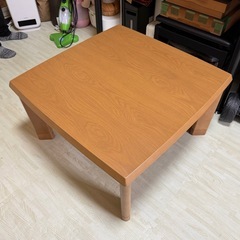 【美品‼️】高級♪ マルニ木工 75cm角 家具調コタツ カジュアルこたつ 正方形 コントローラー付き 木製ブラウン♪の画像