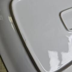昭和レトロ/1970年代物/未使用品】特大プレート 大皿プレート 四角皿   スクウェアプレート 花柄 青色 の画像
