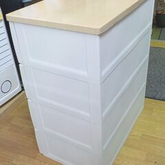 Fits 4段 プラチェスト ウッドトップチェスト 幅65㎝ 衣類収納 フィッツ 天馬 木製天板 ホワイト TENMA 西岡店