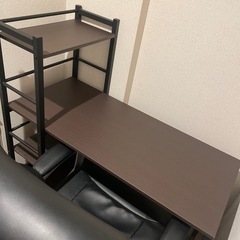 4段収納付き作業用デスク🔸イス2点セットの画像