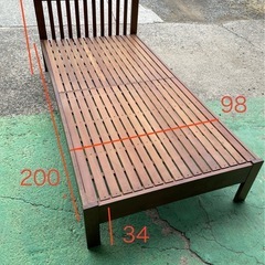 販売決定　良品★木製ベット　シングルサイズの画像