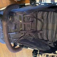 ファミリアコラボ限定青色ボーダー柄三輪ベビーカーの画像