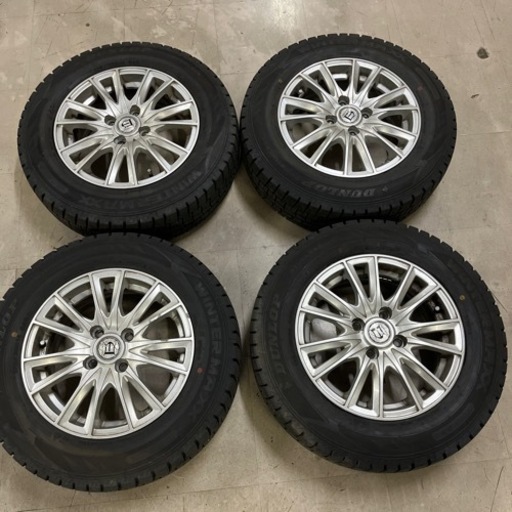 175/70R14 アルミホイール スタッドレス クスミ、ガリキズ有り タイヤ8分山 ヴィッツ カローラフィルダー フィット インプレッサなどに