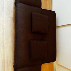 【LOWYA ソファ】MOSA LIVING SOFA　2人掛け　ブラウン　クッション×2の画像