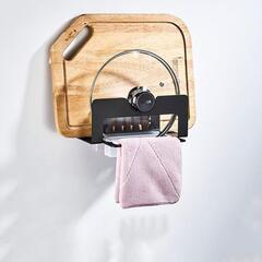 新品未使用★壁掛け 鍋ふたスタンド まな板スタンド　ブラック