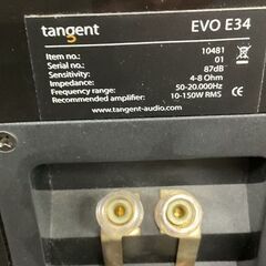 Tangent タンジェント スピーカー EVO-E34 ブラック 動作確認済の画像