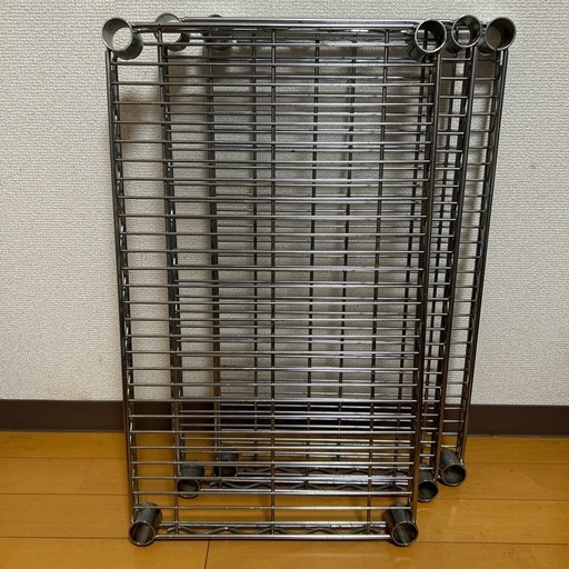 スチールラック 棚板　シルバー 約60cm x 35cm  支柱直径2.5cm用