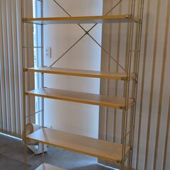 無印良品　スチールユニットシェルフセット・幅84cm, 奥行25cm, 高さ175.5cmの画像