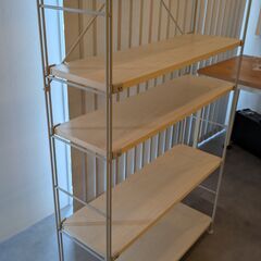 無印良品　スチールユニットシェルフセット・幅84cm, 奥行25cm, 高さ175.5cmの画像